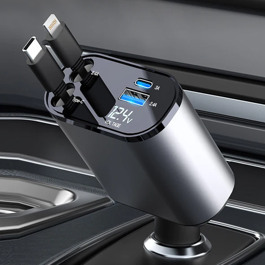 شاحن سيارة سريع قابل للسحب 