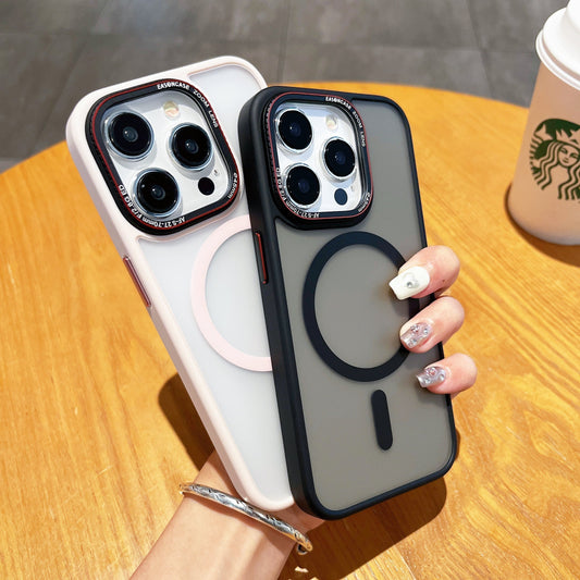 جراب هاتف مغناطيسي مع عدسة معدنية 